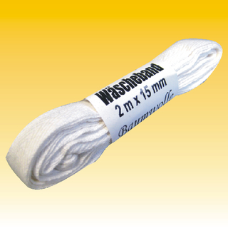 Wscheband 15 mm Breite x 2m Lnge, wei 100% BW